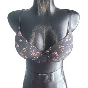 Marilyn Monroe Floral Black Bra 36C
